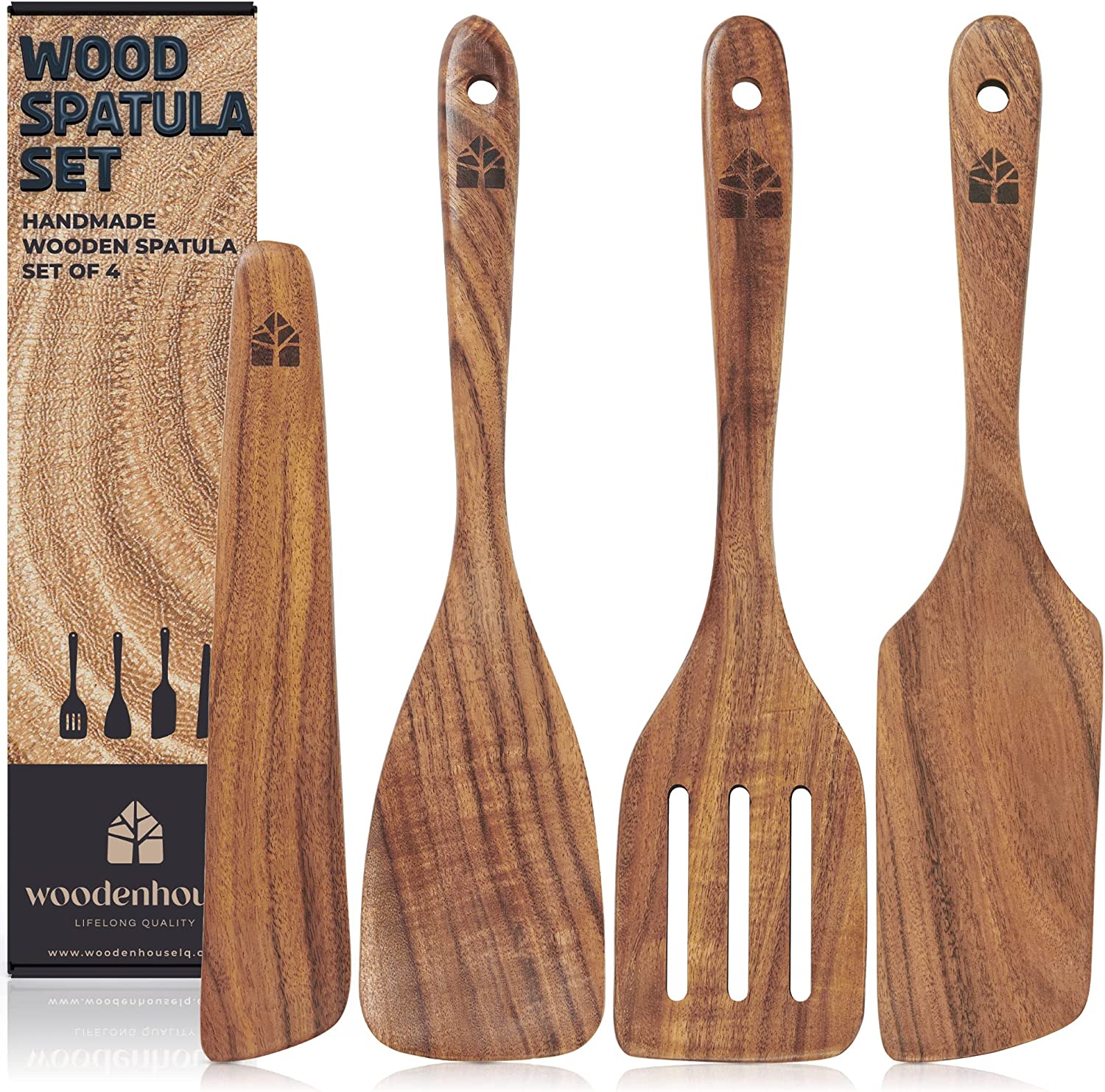 Wooden Cooking Utensils Set 4-Piece Wood Kitchen Utensil Set for Non Stick  Cookware Wooden Spatula,F…See more Wooden Cooking Utensils Set 4-Piece Wood
