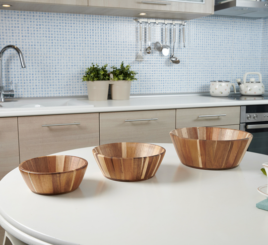 Wooden Salad Bowls - Round