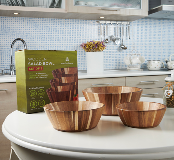 Wooden Salad Bowls - Round