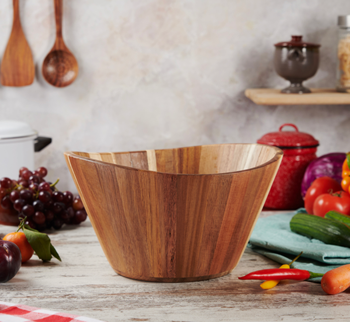 Wooden Salad Bowls - Wavy