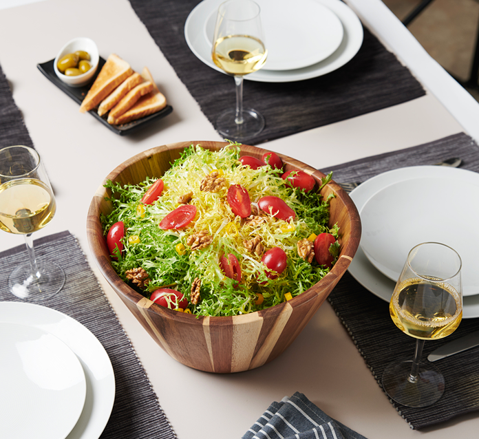 Wooden Salad Bowls - Wavy