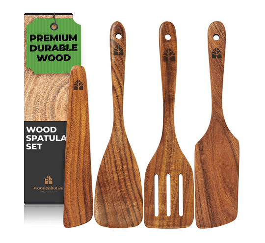 Wooden Spatula for Cooking Set of 4