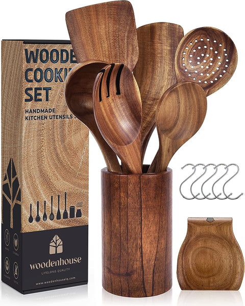 Eco Living Wooden Mini Kitchen Utensils - Set of 9 - Peace With